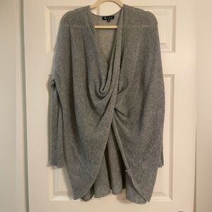 II Sisters Womens One Size Sweater Pullover Top Gray Thin Knit Mohair Alpaca